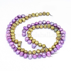 Dyed Natural Cultured Freshwater Pearl Beads Strands&nbsp;PEAR-L021-03-01A