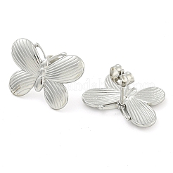 変色しない304ステンレススチール製スタッドピアス（女性用）  蝶  ステンレス鋼色  14.5x20mm&nbsp;EJEW-S227-42P