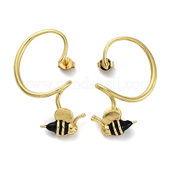 Brass Bees Stud Earrings&nbsp;EJEW-C130-03G