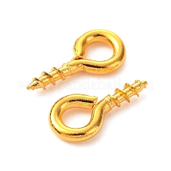 304ステンレススチールスクリューアイピンペグベイル  片穴パーツ用  ゴールドカラー  8x4x1mm  穴：2mm  ピン：1.4mm&nbsp;X-STAS-L234-165D-G