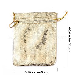 オーガンジーバッグ巾着袋  長方形  ゴールド  12x9cm&nbsp;OP-S009-12x9cm-02
