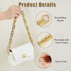 2Pcs 2 Styles CCB Plastic Rectangle Link Purse Chains&nbsp;FIND-HS0002-14G