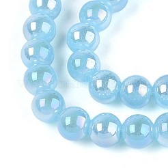 Electroplate Imitation Jade Glass Beads Strands&nbsp;GLAA-T032-J8mm-AB04