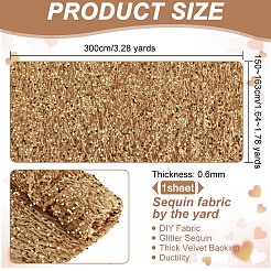 ポリエステル織物  ペットのスパンコール付き  衣類アクセサリー  ゴールデンロッド  150~163x0.06cm  3m / pc&nbsp;DIY-WH0622-125B