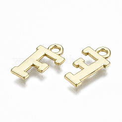 合金チャーム  カドミウムフリー＆ニッケルフリー＆鉛フリー  アルファベット  16KGP本金メッキ  文字.f  14x8x1mm  穴：1.6mm&nbsp;PALLOY-Q441-025F-NR