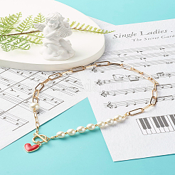 Glass Pearl Beaded Necklaces&nbsp;X1-NJEW-TA00004