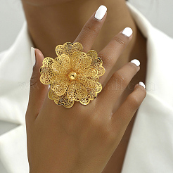 Elegant Middle Eastern Style Flower Iron Cuff Rings for Wedding Party&nbsp;RY8475