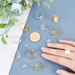 40pcs 2 Colors Adjustable Brass Ring Components and 40Pcs Glass Cabochons&nbsp;DIY-PH0002-70