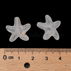 不透明なアクリルビーズ  ヒトデ  金粉付き  ホワイト  18x19x9mm  穴：1.6mm  約375個/500g&nbsp;OACR-H056-02A