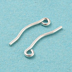 スターリングシルバーアイピン925本  s925スタンプあり  銀  21ゲージ  12.5x2.5mm  穴：1mm  ピン：0.7mm&nbsp;STER-Z004-02B