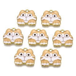 ラックメッキプリントアロイペンダント  カドミウムフリー＆ニッケルフリー＆鉛フリー  ライトゴールド  猫  バリーウッド  16x18.5x2.5mm  穴：1.6mm&nbsp;ENAM-N055-177F