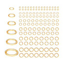 240個 6スタイル 真鍮オープン丸カン  ラウンド  24KGP本金メッキ  3~6x0.6~1mm  内径：1.8~6mm  40個/スタイル&nbsp;KK-PH0013-98