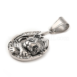 316L Stainless Steel Tibetan Style Rhinestone Pendants&nbsp;STAS-D096-01A-AS