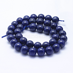 天然石ラピスラズリビーズ連売り  グレードA  ラウンド  10mm  穴：1mm  約39個/連  15.7インチ（40cm）&nbsp;G-P342-01-10mm-A