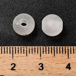 つや消し透明なアクリルビーズ  ラウンド  金箔とグリッター付き  グラデーションカラー  ミックスカラー  8x7.5mm  穴：2mm  約2000個/500g&nbsp;OACR-F013-13