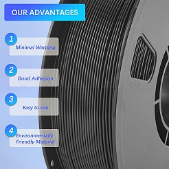 330m pla 3d プリンター フィラメント  3Dプリンターの消耗品  ブラック  1.75mm  約360.89ヤード（330m）/ロール&nbsp;OCOR-WH0081-39A