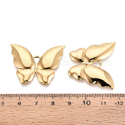304ステンレススチール製バタフライペンダント  イオンプレーティング（ip）  18KGP本金メッキ  28.5x35x3mm  穴：4x5mm&nbsp;STAS-T069-20G