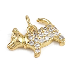 Brass Micro Pave Clear Cubic Zirconia Pendants&nbsp;KK-Z123-08G