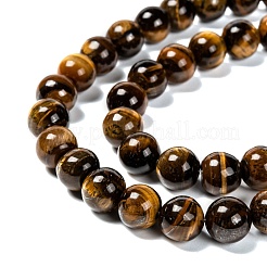 Natural Grade AB Tiger Eye Round Beads Strands&nbsp;X-G-O047-02-10mm