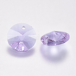 カット加工ガラスラインストーンチャーム  模造オーストリアのクリスタル  コーン  スミレ  8x4mm  穴：1mm&nbsp;RGLA-F049-8mm-371