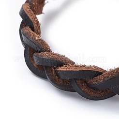 Adjustable Cowhide Leather Cord Braided Bracelets&nbsp;BJEW-JB04437-01