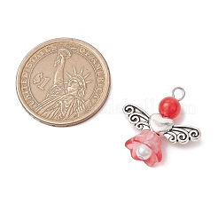 Pearlized Glass Pearl Bead Pendants&nbsp;PALLOY-JF03205-02