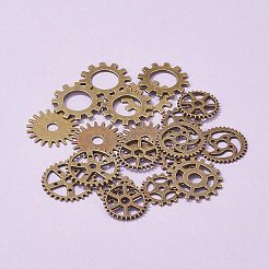 20Pcs Metal Alloy Steampunk Gear Charms Connectors Cog Pendants&nbsp;TIBEP-FS0001-04AB