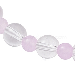 Natural Dyed Malaysia Jade & Synthetic Quartz Crystal Round Beaded Stretch Bracelets for Women&nbsp;BJEW-JB12253-02