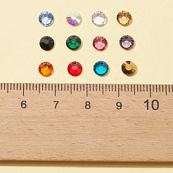 480色ガラスフラットバックラインストーン12個。  グレードA  バックメッキ  多面カット  半円  ミックスカラー  4.6~4.8mm  約40PCS /カラー&nbsp;RGLA-FS0001-05