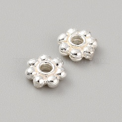 925スターリングシルバースペーサービーズ  粒状ビーズ  ジュエリー作りアクセサリー用  銀  6x1.8mm  穴：1.5mm&nbsp;STER-WH0016-13C