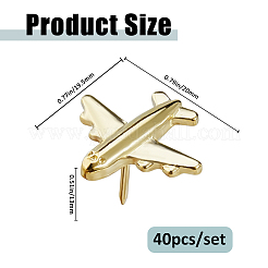 40Pcs Airplane Alloy Drawing Push Pins&nbsp;AJEW-FH0006-74G