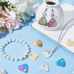 12Pcs 3 Colors 304 Stainless Steel Pendants&nbsp;STAS-SC0005-45