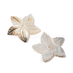 天然石ブラックリップシェルペンダント  花のチャーム  30~31.5x32~33x1.5~2.5mm  穴：1.7mm&nbsp;SHEL-R100-10A
