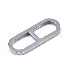 変色しない304ステンレススチールリンクコネクター  レーザー切断  オーバル  ステンレス鋼色  20x8x1.5mm  穴：5x8mm&nbsp;STAS-T059-25B-P