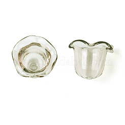 透明なアクリルビーズキャップ  花  ダークシーグリーン  14.5x17.5~18x17.5~18mm  穴：2mm  約543個/500g&nbsp;TACR-T028-58B