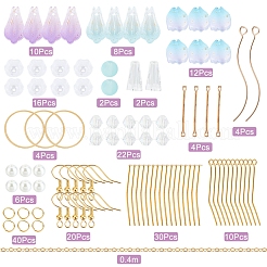 DIY Glass Flower Drop Earring Making Kit&nbsp;DIY-SC0018-36