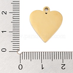 イオンプレーティング（IP）304ステンレススチールエナメルペンダント  ハートチャーム  アクアマリン  ゴールドカラー  18x16x1mm  穴：1.8mm&nbsp;STAS-Z078-23G