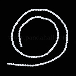 ジェイド風ガラスビーズ連売り  ラウンド  ホワイトスモーク  2~2.5mm  穴：0.6mm  約173~180個/連  14.57''~14.84''（37~37.7センチメートル）&nbsp;X-GLAA-K062-A01-09