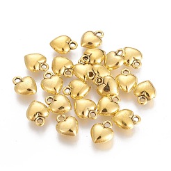 合金のチベット風チャーム  鉛フリー及びカドミウムフリー  ハート  アンティーク黄金  11.5x9x4.5mm  穴：1.5mm&nbsp;TIBEP-EA526Y-AG-LF