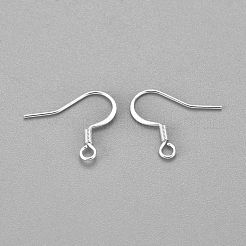 304ステンレススチールフレンチピアスフック  フラットピアスフック  耳ワイヤー  水平ループ付き  銀  17~18x16x1.5mm  穴：2mm  20ゲージ  ピン：0.8mm&nbsp;STAS-H436-05S