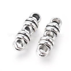 チベット風合金スペーサー連バー  3穴  カドミウムフリー＆鉛フリー  アンティークシルバー  6.5x20x6.5mm  穴：3.5mm  約86個/130g&nbsp;LS-TIBEB-Q061-17AS-RS