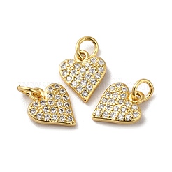 Rack Plating Brass Micro Pave Clear Cubic Zirconia Charms&nbsp;KK-F853-16G