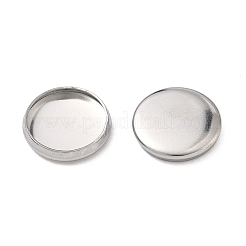 Non-Tarnish Flat Round 304 Stainless Steel Plain Edge Bezel Cups&nbsp;X-STAS-S028-28