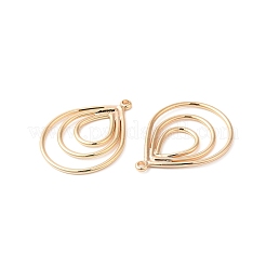 Brass Open Back Bezel Pendants&nbsp;KK-O144-19G