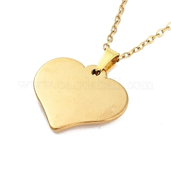 ハート 304 ステンレス ペンダント ネックレス  女性用アズキチェーンネックレス  18KGP本金メッキ  15.75インチ（40cm）  ペンダント：20x21.5mm&nbsp;NJEW-G083-03C-G