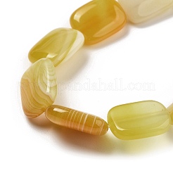 Natural Yellow Agate Beads Strands&nbsp;G-K392-B01-13x18mm
