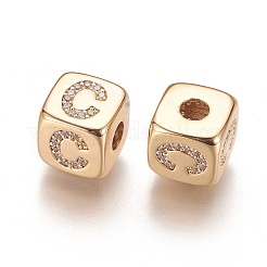 Brass Micro Pave Cubic Zirconia Beads&nbsp;LS-KK-K238-16G-C