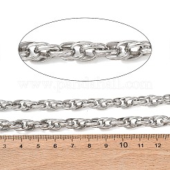 304ステンレスロープチェーン  溶接されていない  スプールで  ステンレス鋼色  9x7x2mm&nbsp;CHS-A021-07C-P