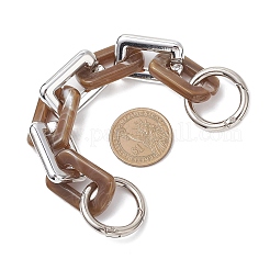 5Pcs 5 Colors Acrylic with CCB Plastic Rectangle Link Chain Bag Extension Chains&nbsp;AJEW-BA00176