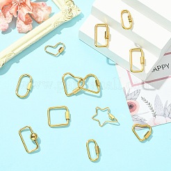 12Pcs 12 Styles 304 Stainless Steel Keychain Clasps Ion Plating(IP)&nbsp;STAS-CJ0003-29